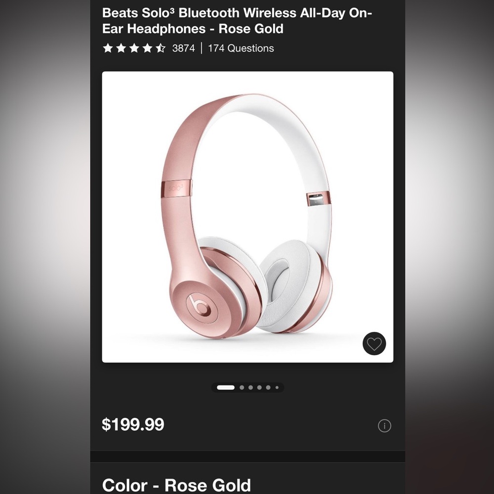 Beats Solo3 Wireless Headphones - Rose Gold